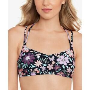 Salt Cove Juniors Printed Double Strap Retro Floral Black Multi XL, NWT